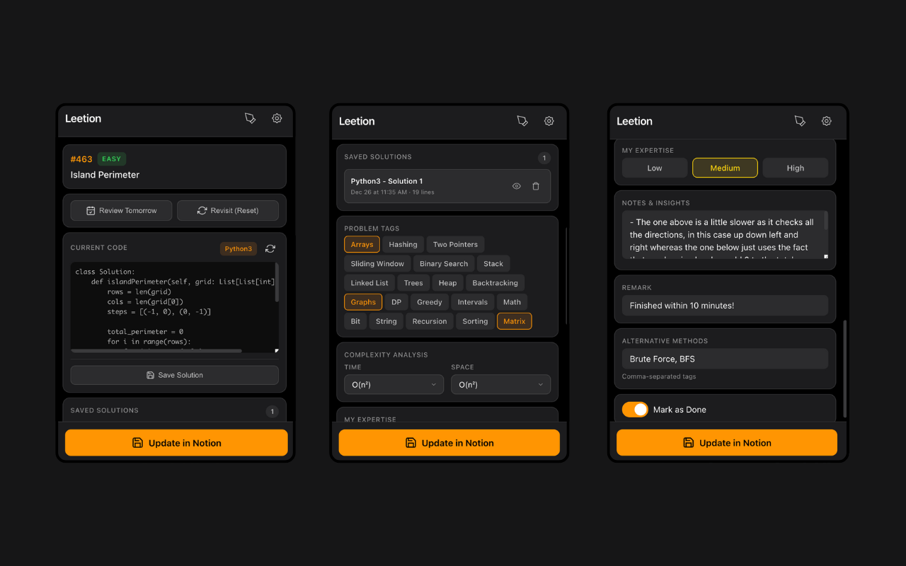 Leetion Extension Popup